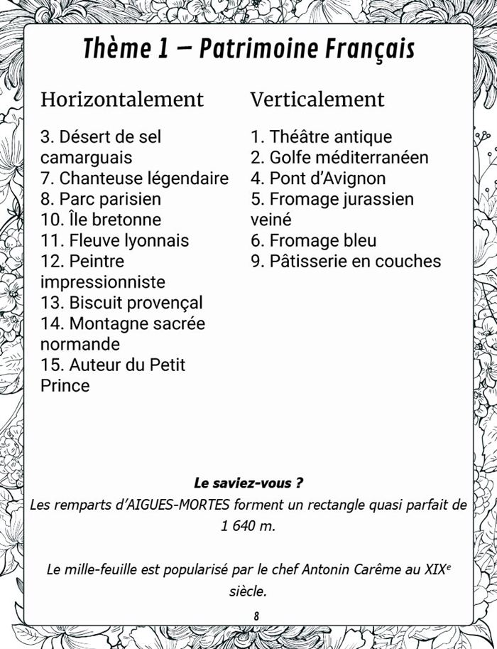 Sample page 1 from Mots Croisés pour Seniors et Malvoyants